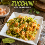 FIDEOS DE  ZUCCHINI y CAMARONES